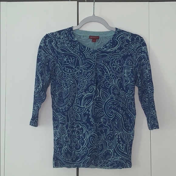 Printed Floral Paisley 3/4 Sleeved S Cardigan - Picture 1 of 2